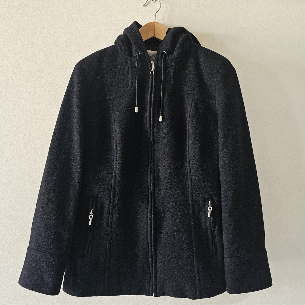 Croft & Barrow Women's Wool Pea Hooded Coat - size medium